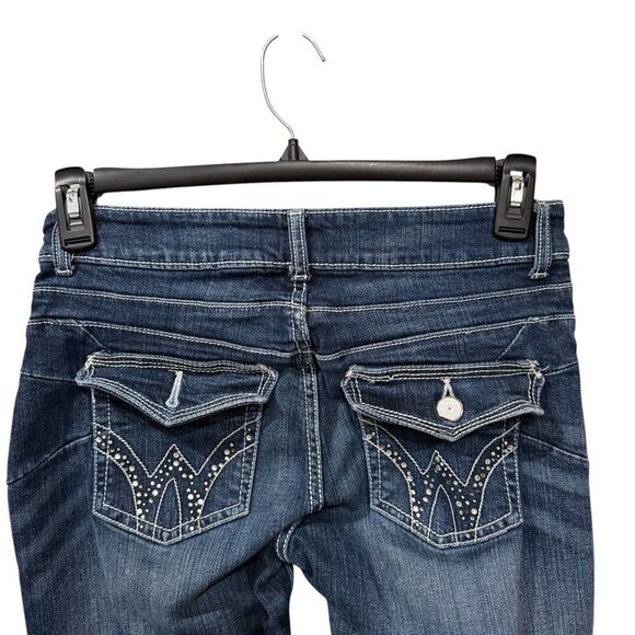Wrangler Womens Medium Wash Bootcut Jeans With Embellished Back Pockets Size 5 - Picture 5 of 11